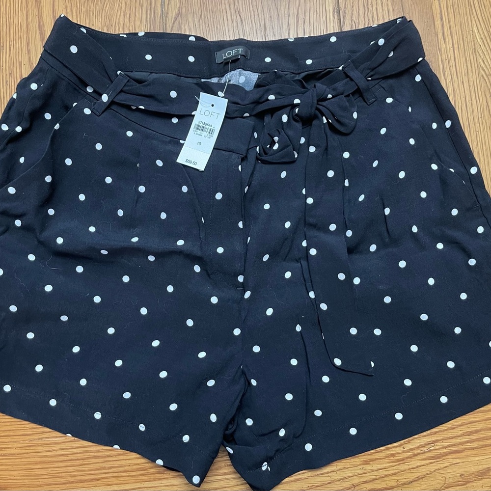 LOFT Black Polka Dot Women's Shorts